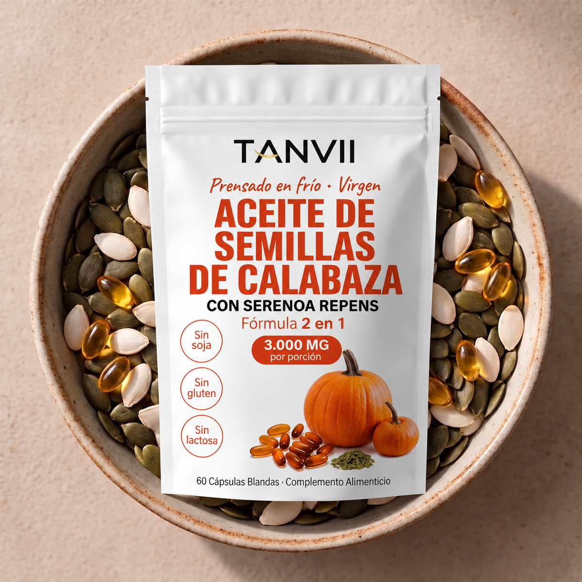 Aceite de Semillas de Calabaza en Cápsulas Blandas