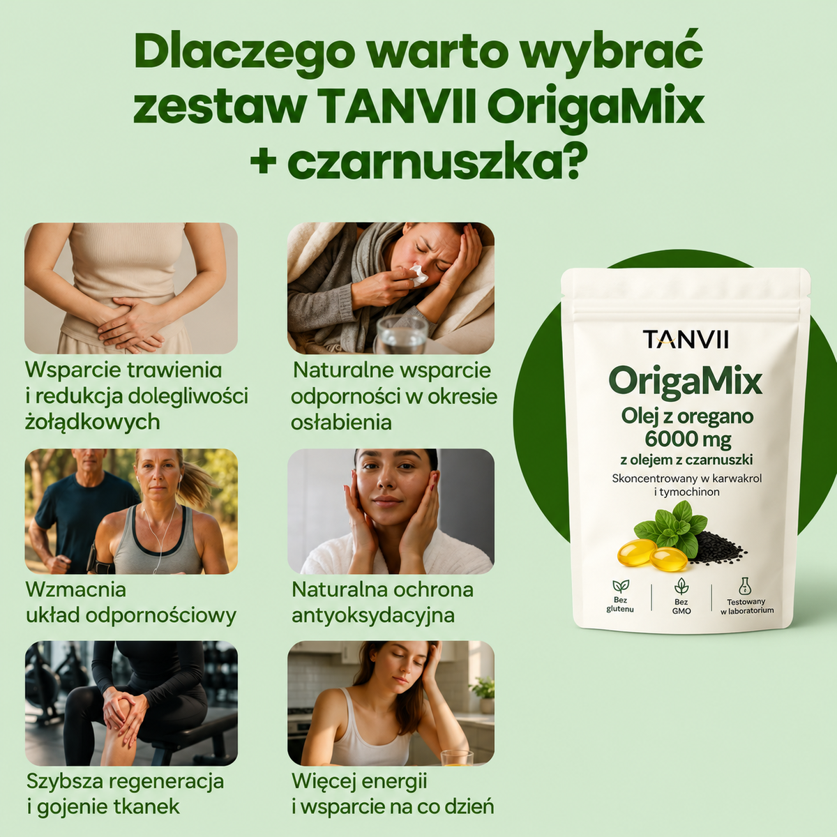 OrigaMix TANVII, aceite de orégano y comino negro en cápsulas