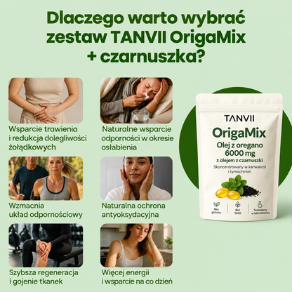 OrigaMix TANVII, aceite de orégano y comino negro en cápsulas