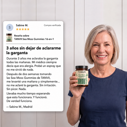 Opinión de Sabine M. sobre las gominolas Sea Moss TANVII